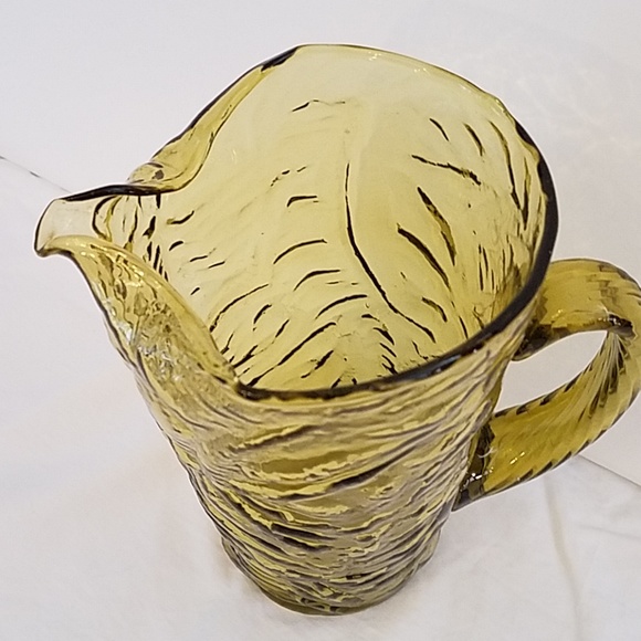 Seneca Morgantown Driftwood Crinkle Green Pitcher - Picture 2 of 5